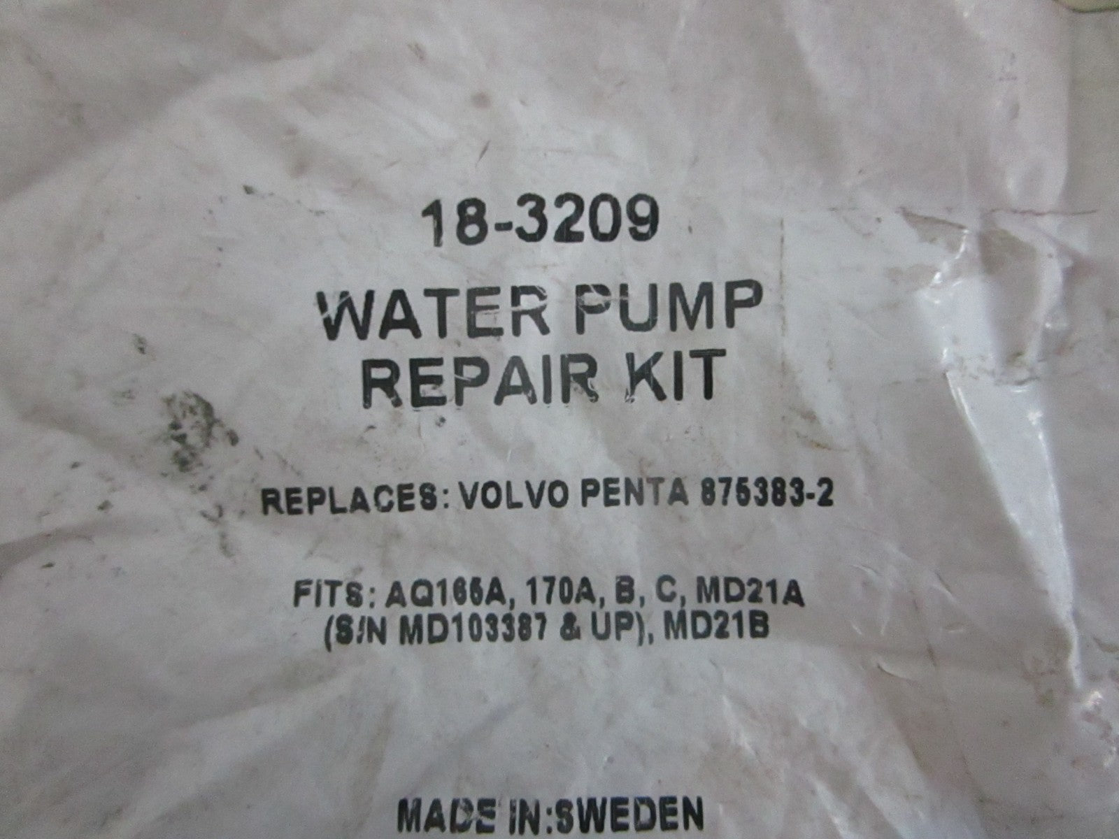 *NEW* 0820 Sierra Water Pump Repair Kit 18-3209 Replaces: 875383