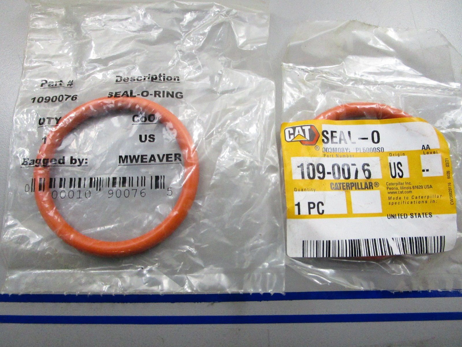 *NEW OEM* (LOT OF 2) 0810 CAT O-Ring 109-0076