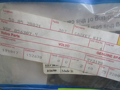 *NEW OEM* 0810 Volvo Penta Gasket Kit 856307
