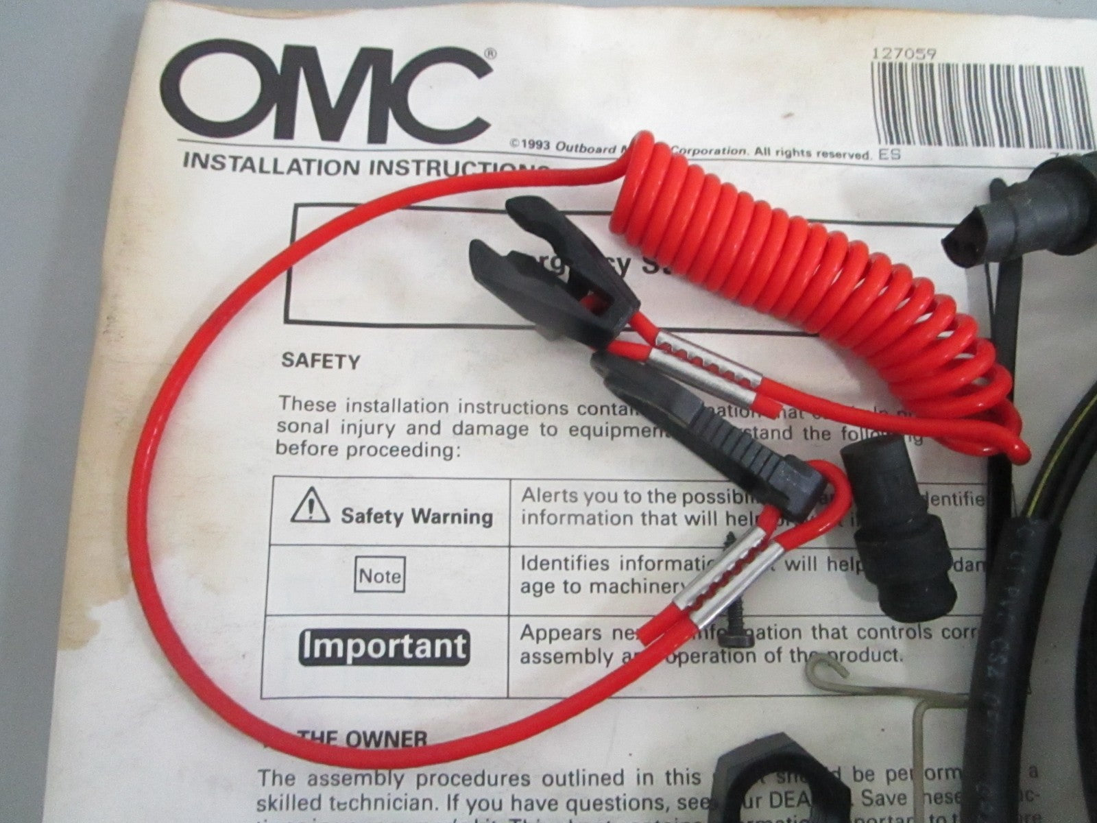 NEW OEM 175949 0175949 OMC Johnson Evinrude Emergency Stop Switch 0820