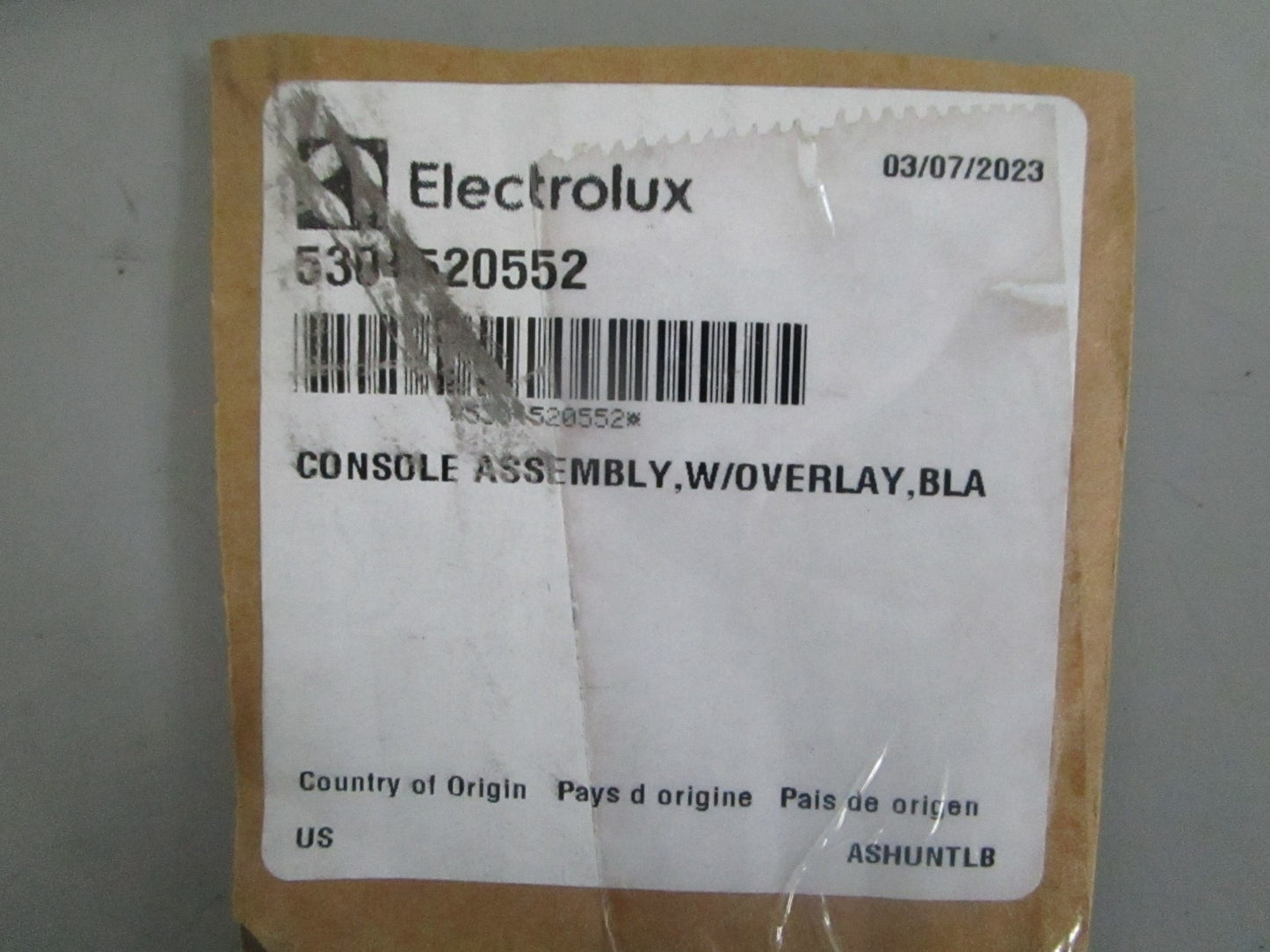 *NEW OEM* 0820 Electrolux Frigidaire Dishwasher Console Assy 5304520552