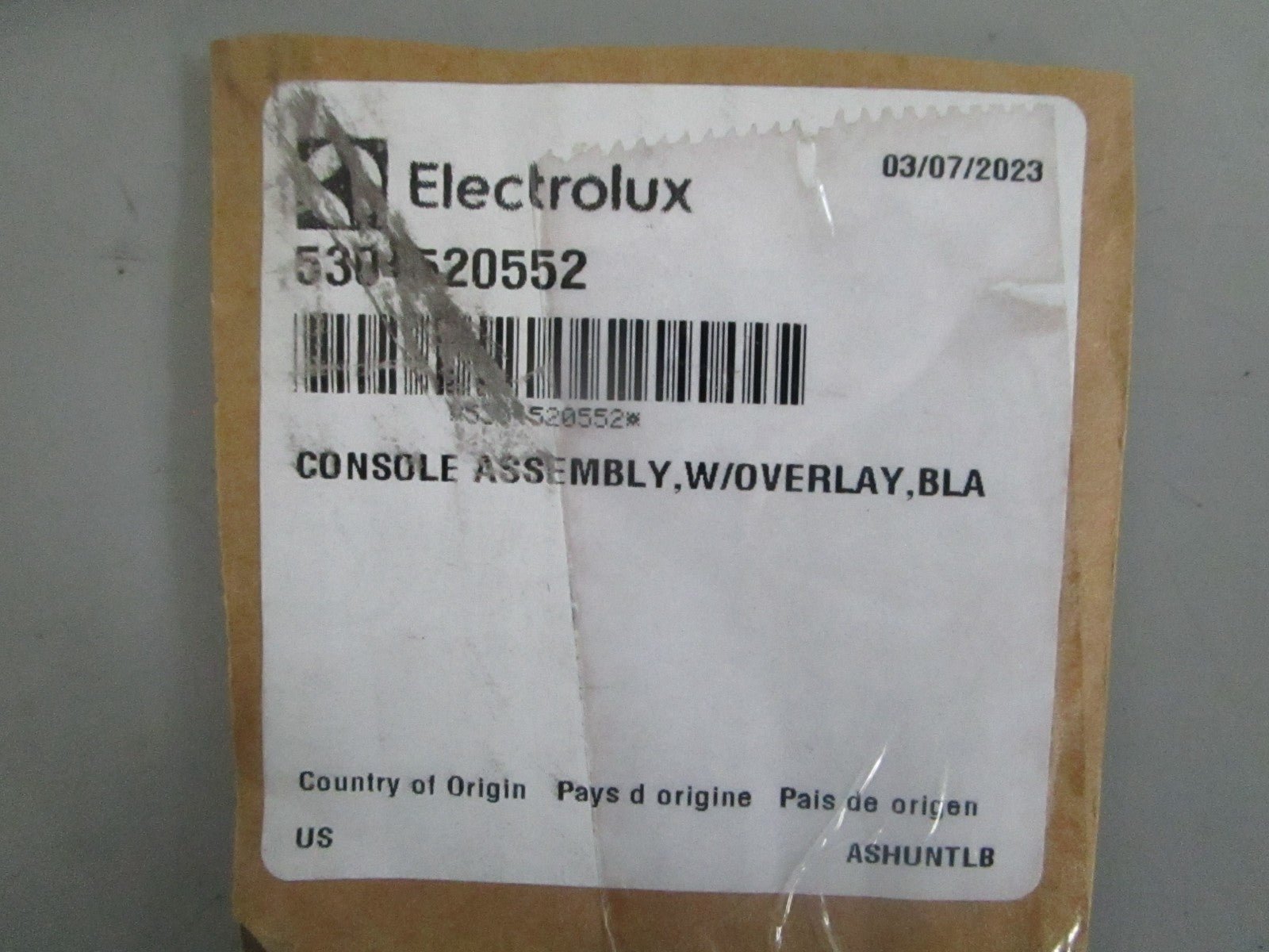 *NEW OEM* 0820 Electrolux Frigidaire Dishwasher Console Assy 5304520552