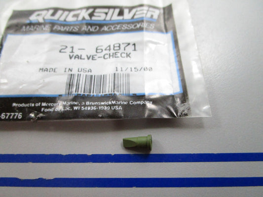 NEW OEM 21-64871 Mercury Quicksilver Check Valve 0810