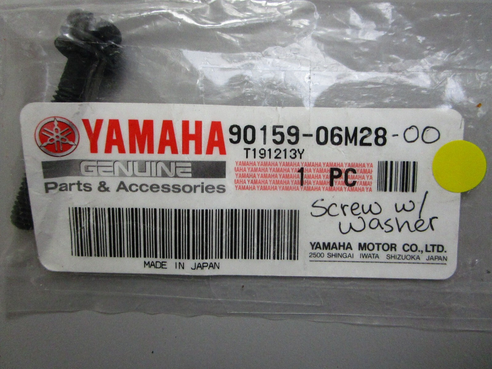 *NEW OEM* 0810 Yamaha Screw w/ Washer 90159-06M28-00