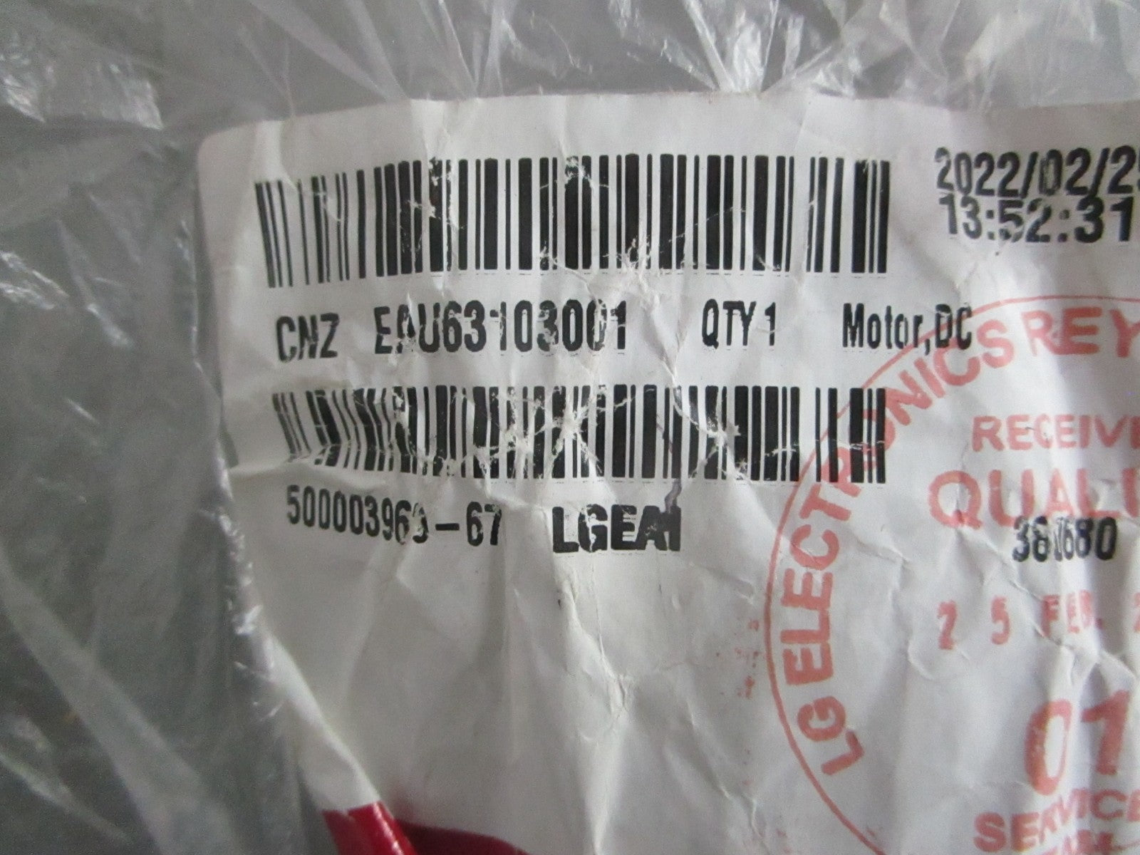 *NEW OEM* 0820 LG Condenser EAU63103001