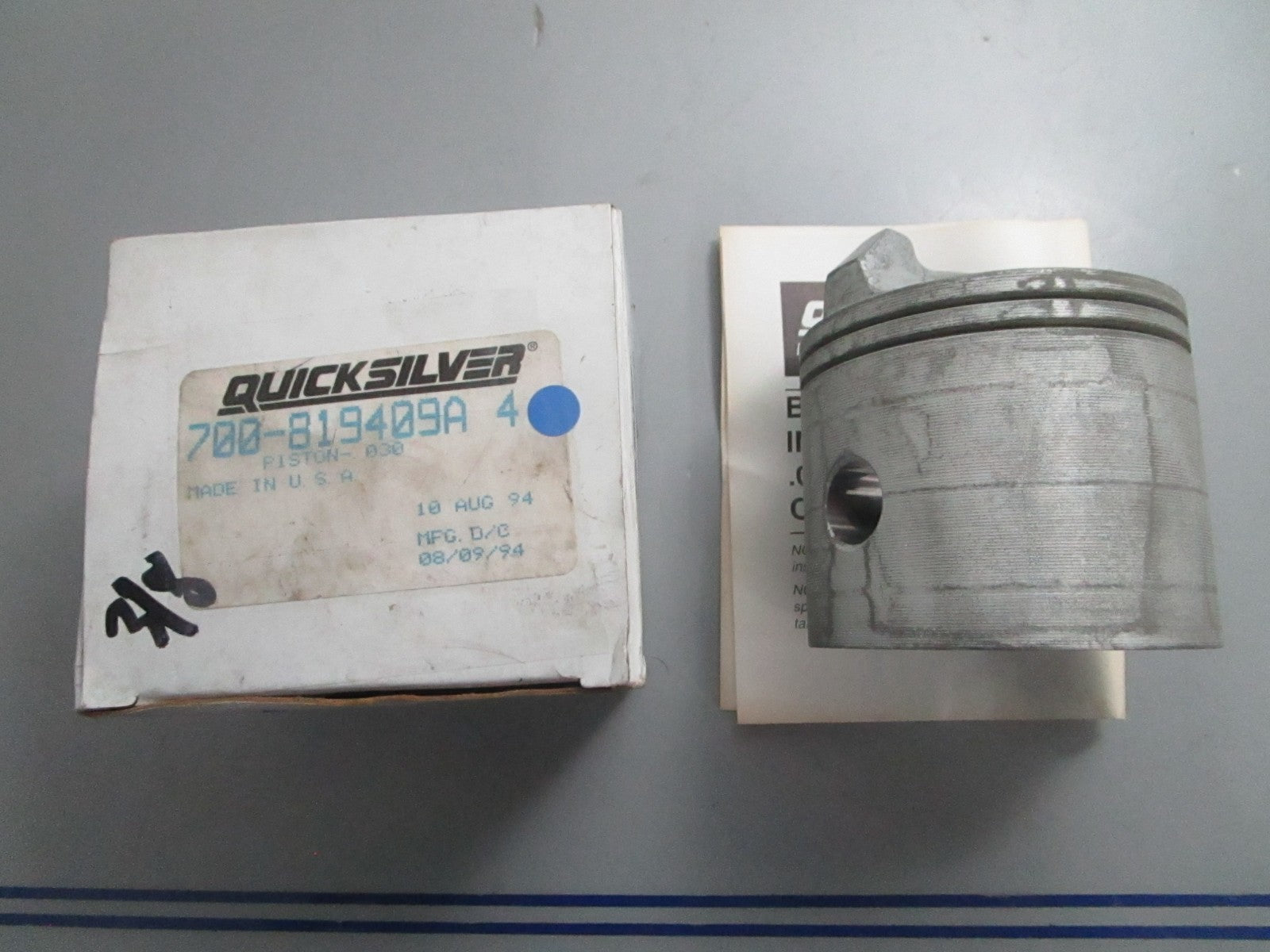 *NEW OEM* 0820 Mercury Quicksilver .030 Piston 700-819409A4