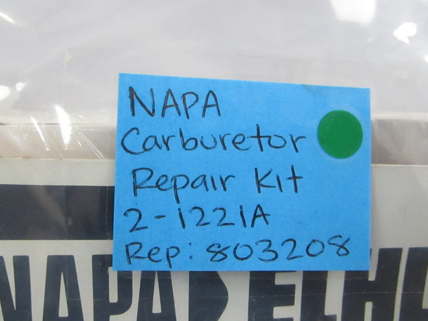 NEW 2-1221A Replaces: 803208 NAPA Carburetor Repair Kit 0810
