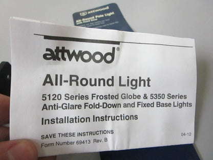 NEW OEM Attwood 5122-08-7 All Round Light Pole & Fixed Base 8" Assembly 0720