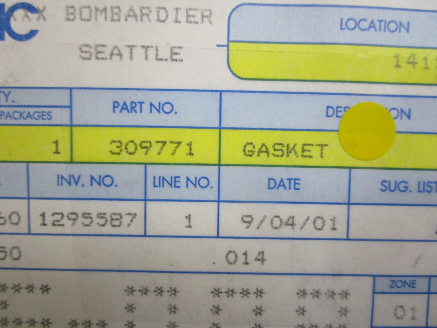 *NEW OEM* 0810 OMC Johnson Evinrude Gasket 309771 0309771