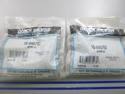 *NEW OEM* (LOT OF 2) 0810 Mercury Quicksilver Screw 10-845757
