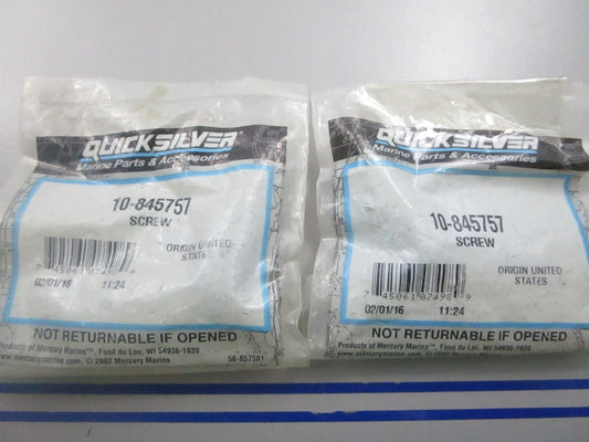 *NEW OEM* (LOT OF 2) 0810 Mercury Quicksilver Screw 10-845757