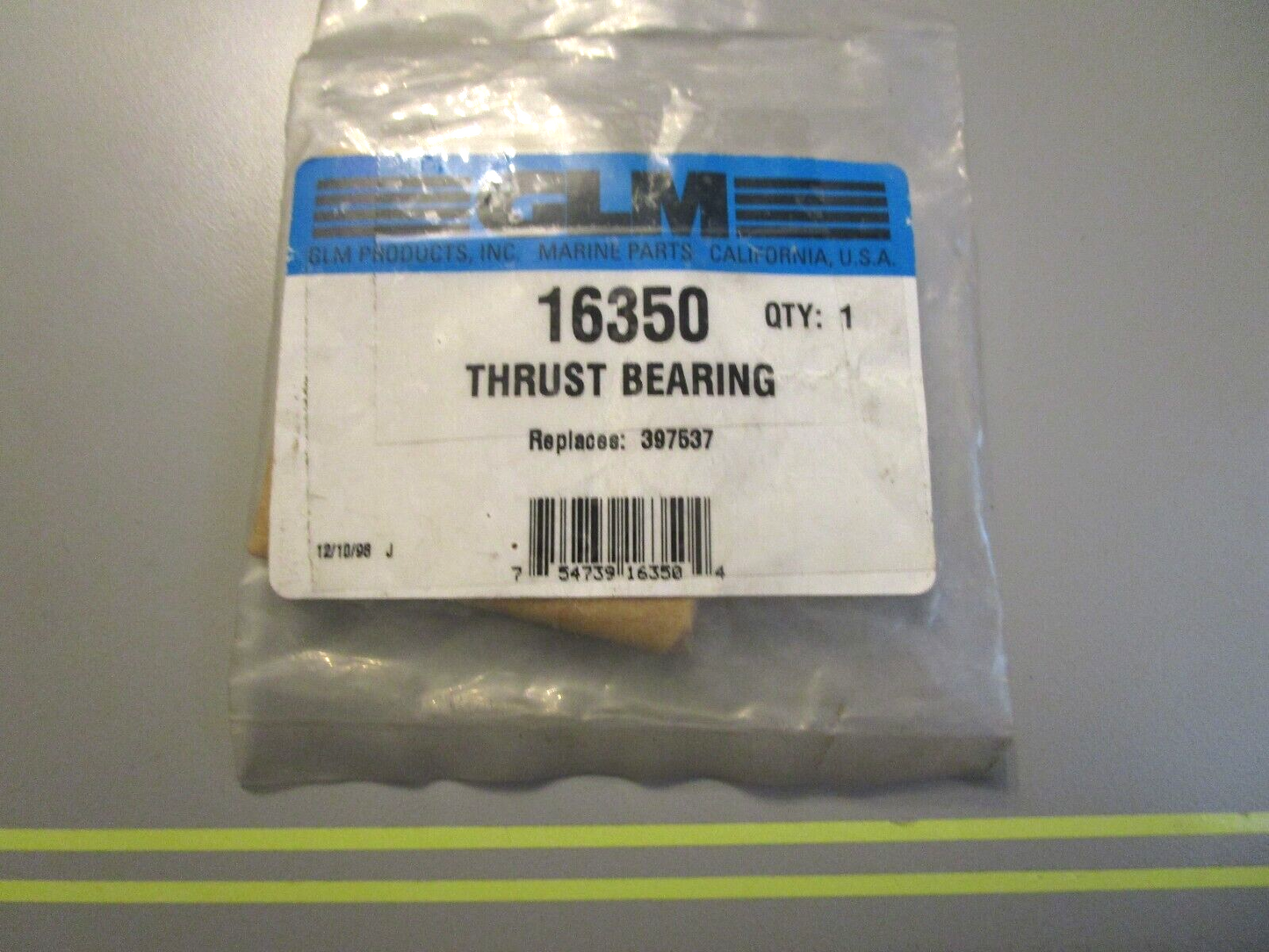 *NEW* 0750 GLM Products, Inc. THRUST BEARING 16350