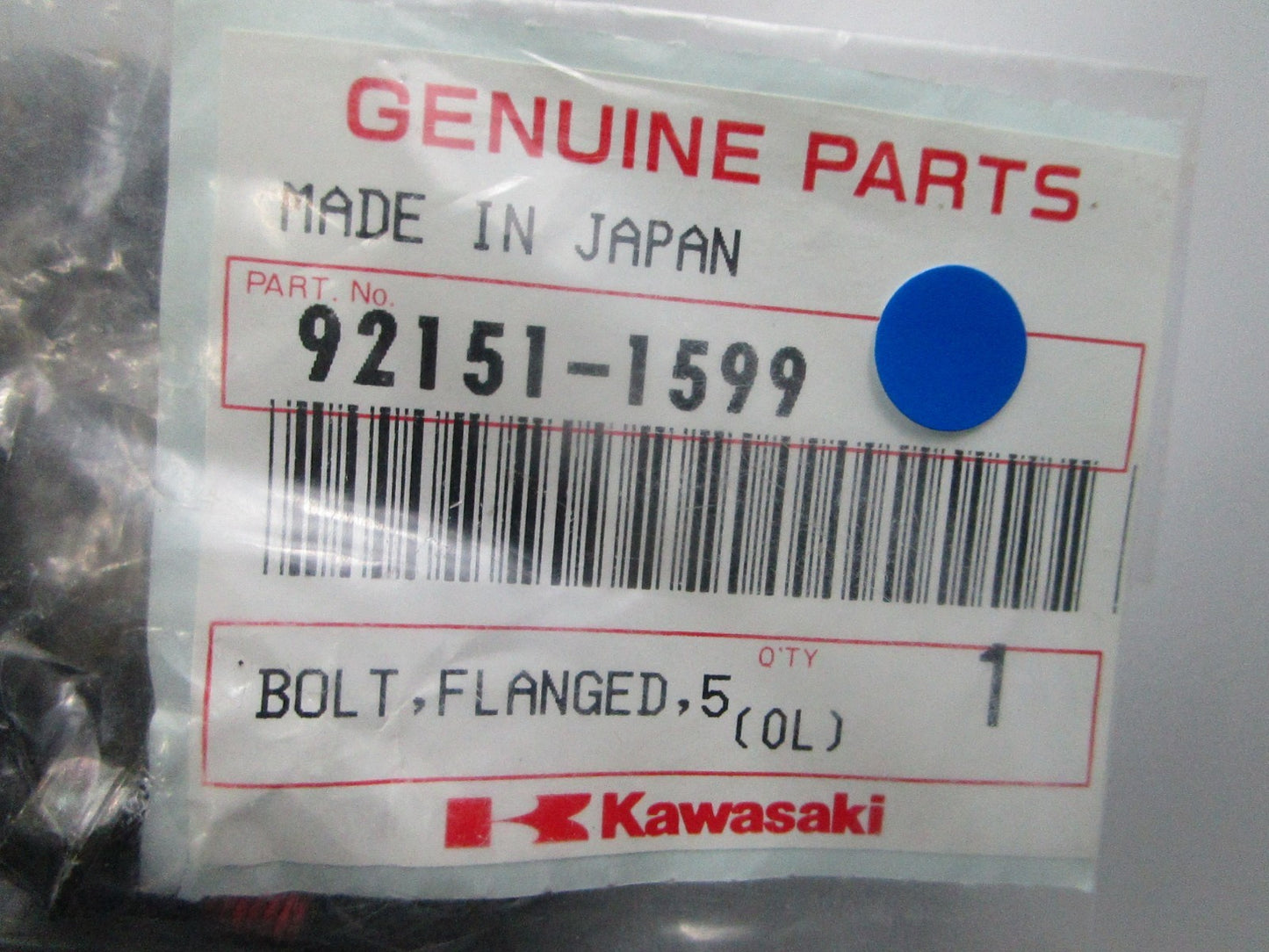 NEW OEM (LOT OF 3) Kawasaki 92151-1599 Flanged Bolt 0810