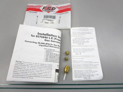 NEW OEM 8576846A Whirlpool LP Gas Conversion Kit 0810