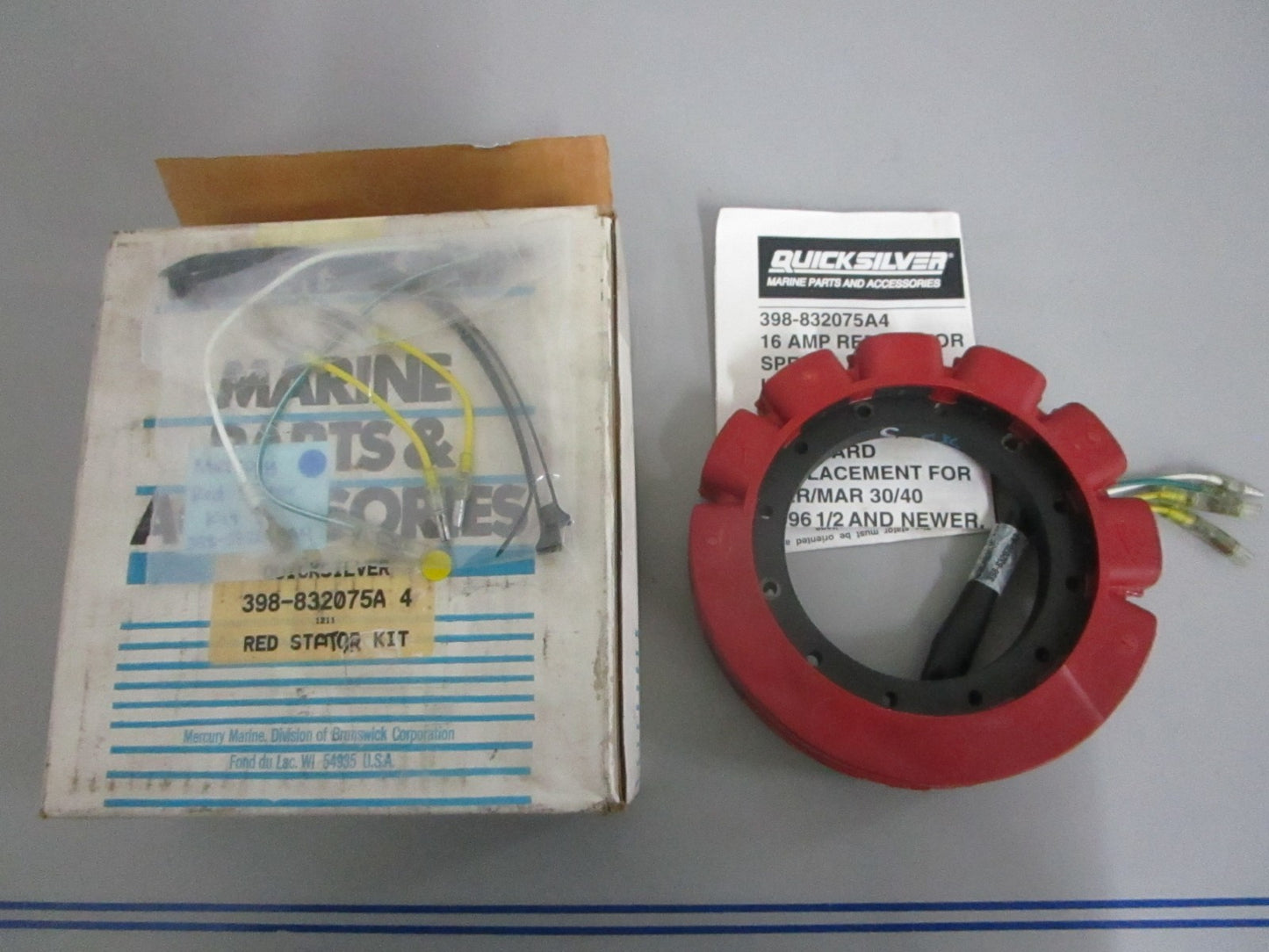 NEW OEM 398-832075A4 Mercury Quicksilver Red Stator Kit 0820
