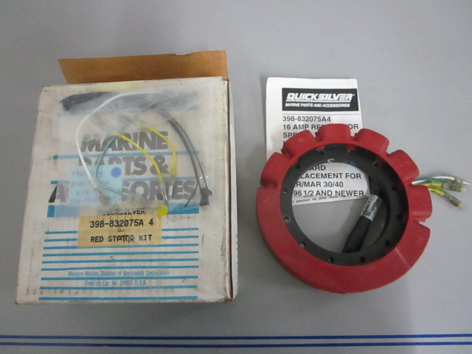 NEW OEM 398-832075A4 Mercury Quicksilver Red Stator Kit 0820