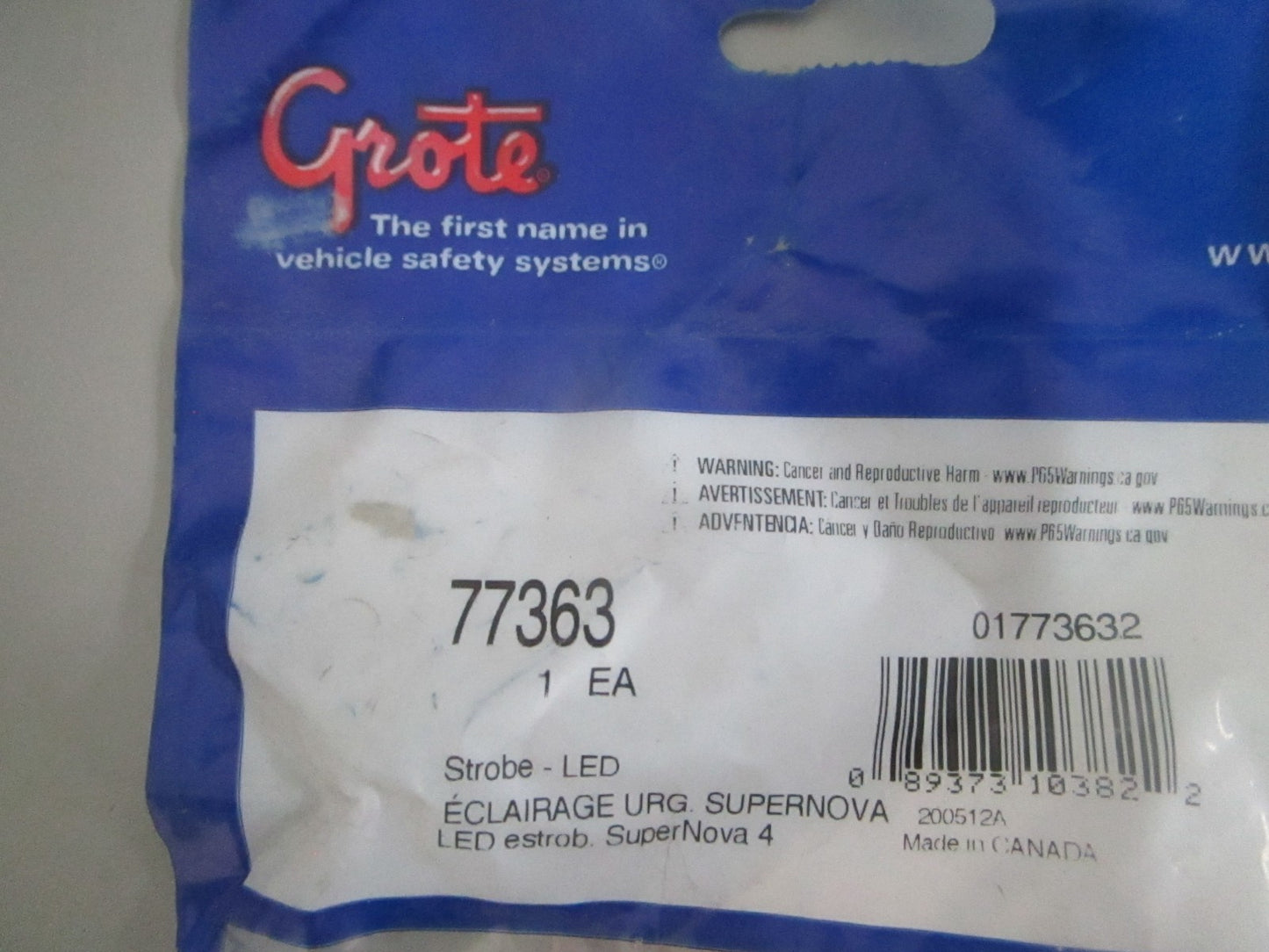 Grote 77363 SuperNova Oval LED Strobe Amber 12V Emergency Light NEW 0820