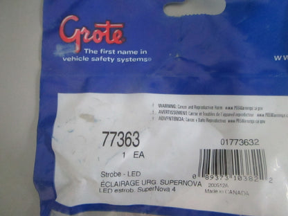 Grote 77363 SuperNova Oval LED Strobe Amber 12V Emergency Light NEW 0820
