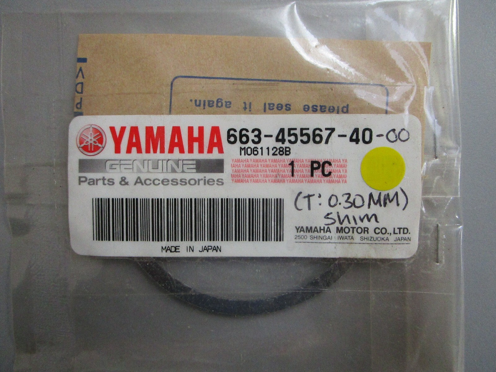 *NEW OEM* 0810 Yamaha (T:0.30MM) Shim 663-45567-40-00