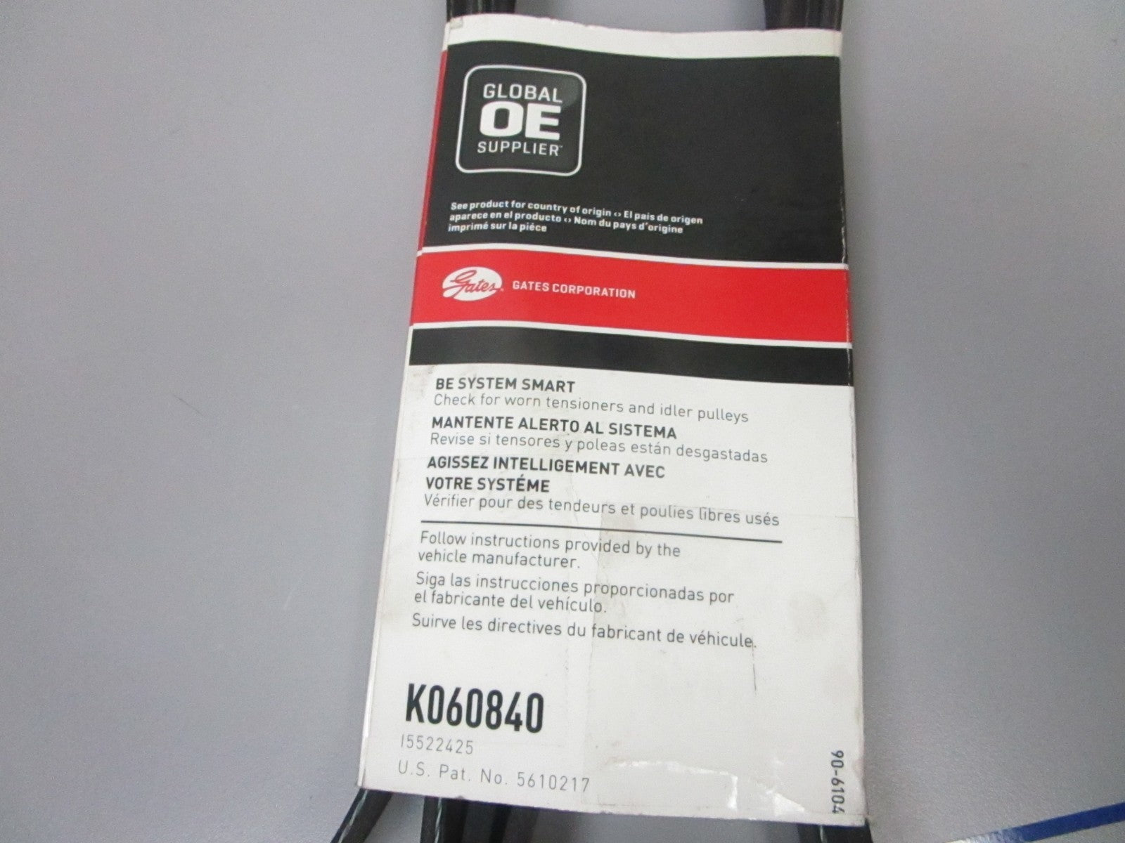 NEW K060840 Gates Micro-V 13/16" x 84 ½" Serpentine Belt 0720