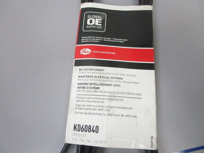 NEW K060840 Gates Micro-V 13/16" x 84 ½" Serpentine Belt 0720