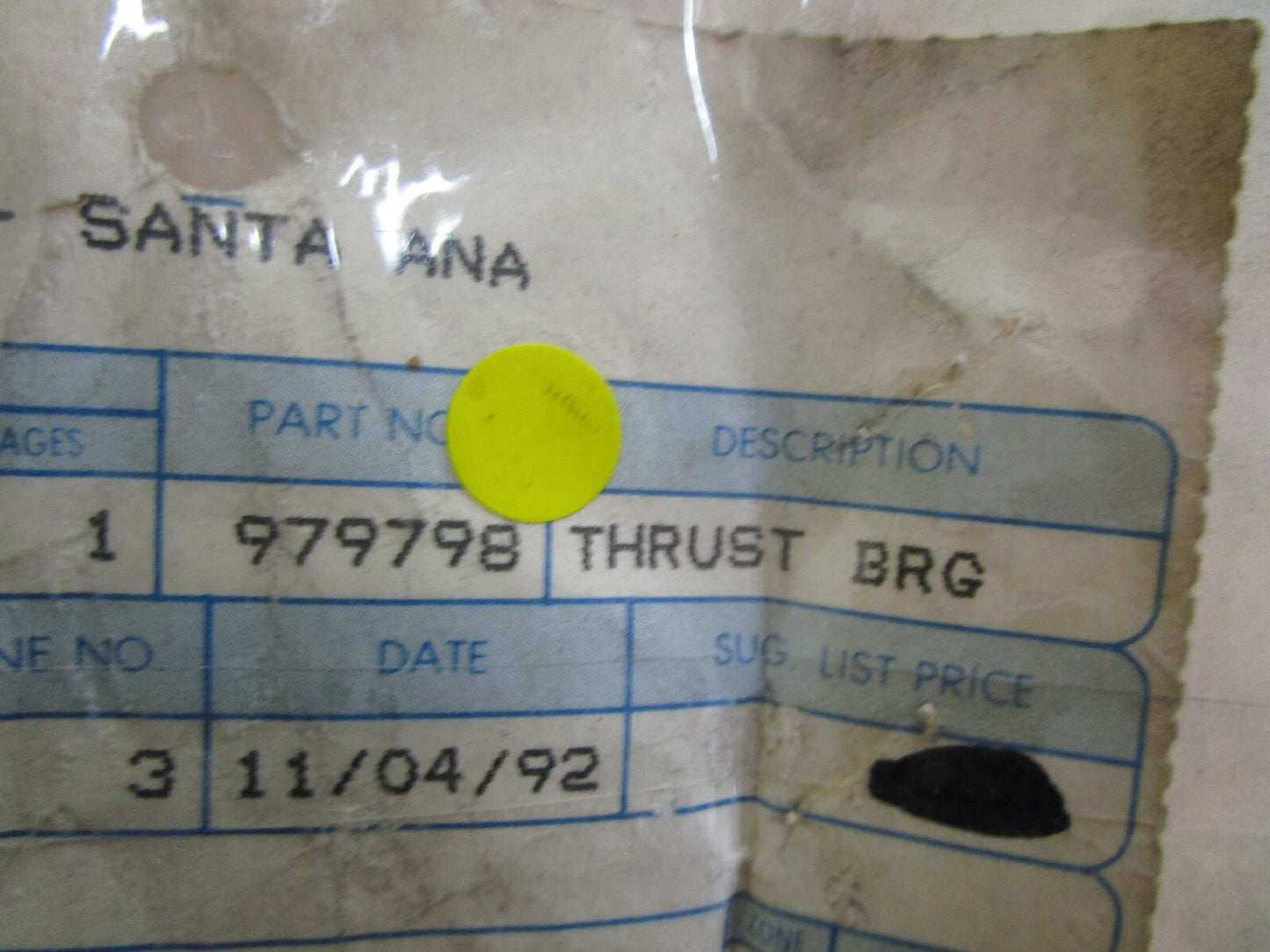 *NEW OEM* 0810 OMC Johnson Evinrude Thrust Bearing 979798 0979798