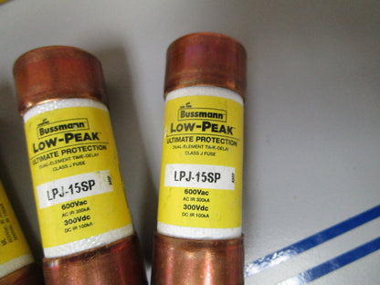NEW OEM LPJ-15SP Bussman Low-Peak Dual Element Time Delay Fuse (LOT OF 4) 0720