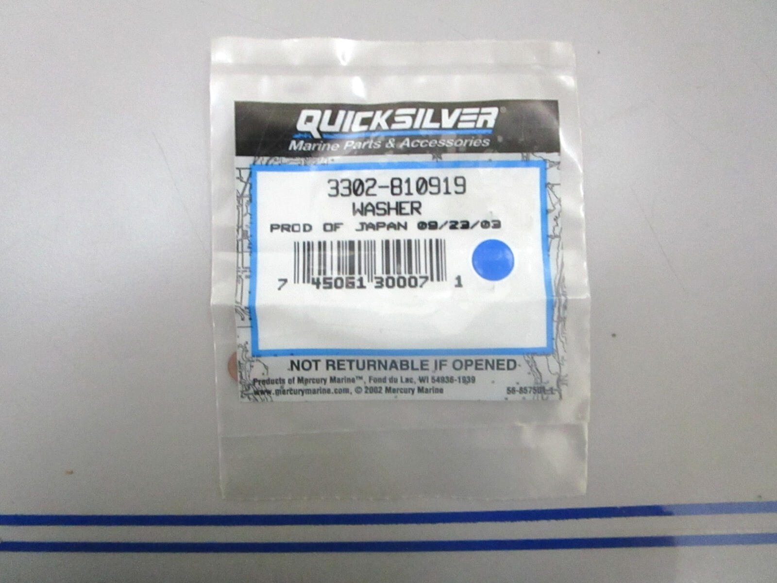 *NEW OEM* 0780 Mercury Quicksilver Washer 3302-810919