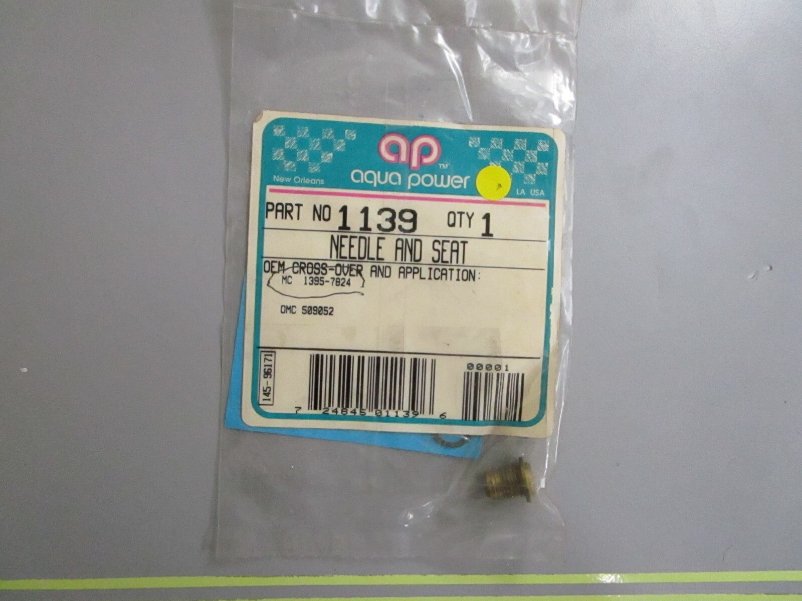 *NEW* 0810 Aqua Power Needle & Seat 1139 Replaces: Mercury 1395-7824