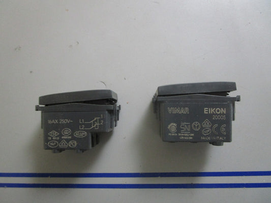 *NEW OEM* (LOT OF 2) 0810 Vimar EIKON 1P NO 10A Switch 20008