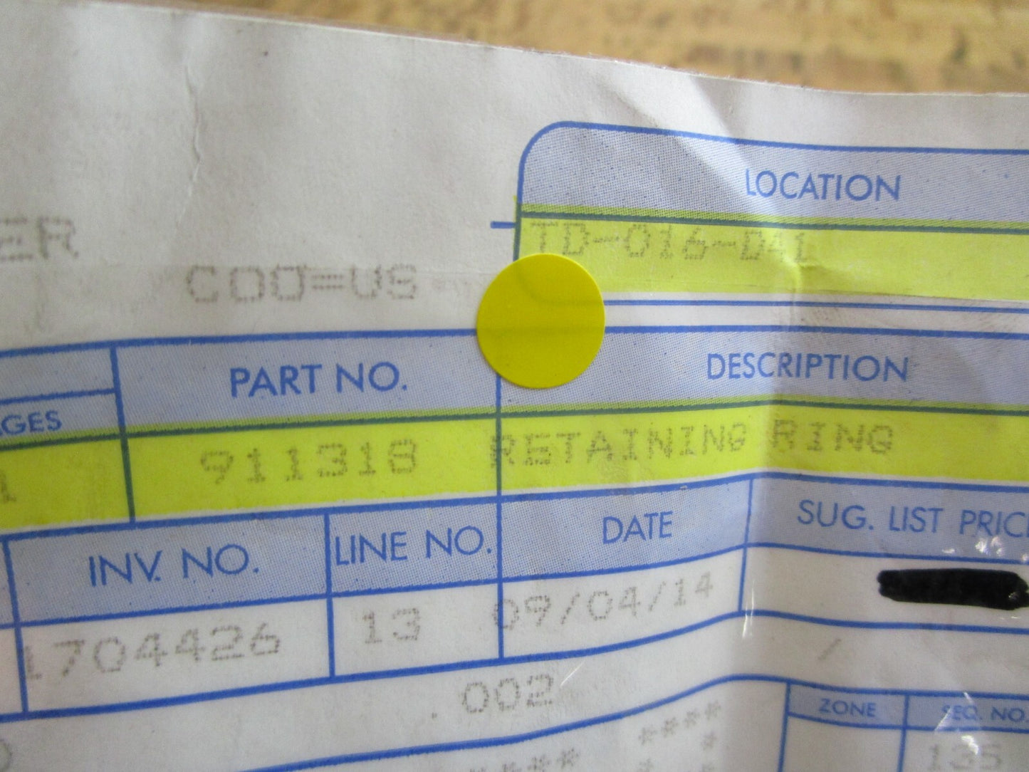 *NEW OEM* 0810 OMC Johnson Evinrude Retaining Ring 911318 0911318