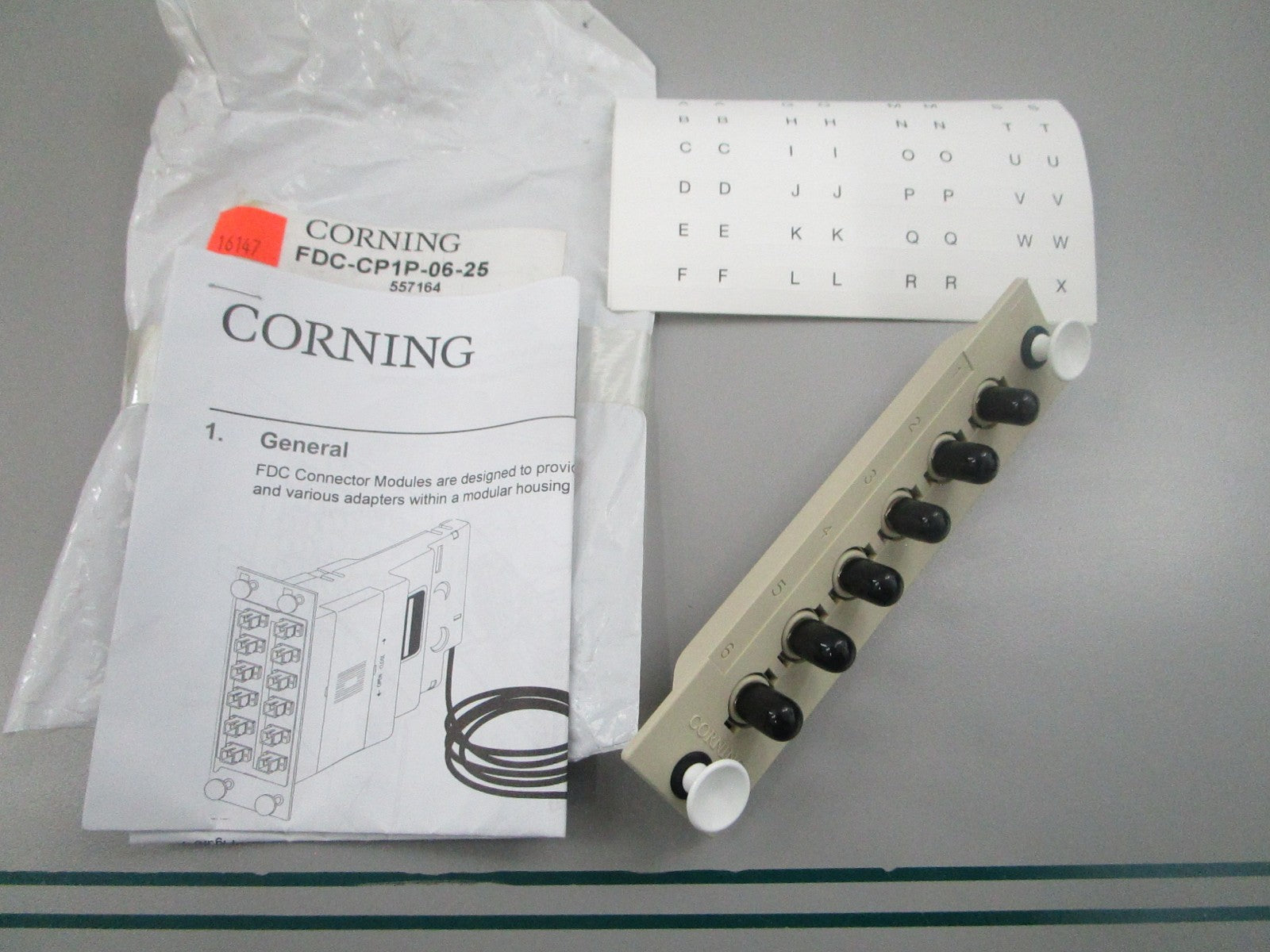 Corning NEW OEM FDC Connector Panel ST MM 62.5um FDC-CP1P-06-25 0810