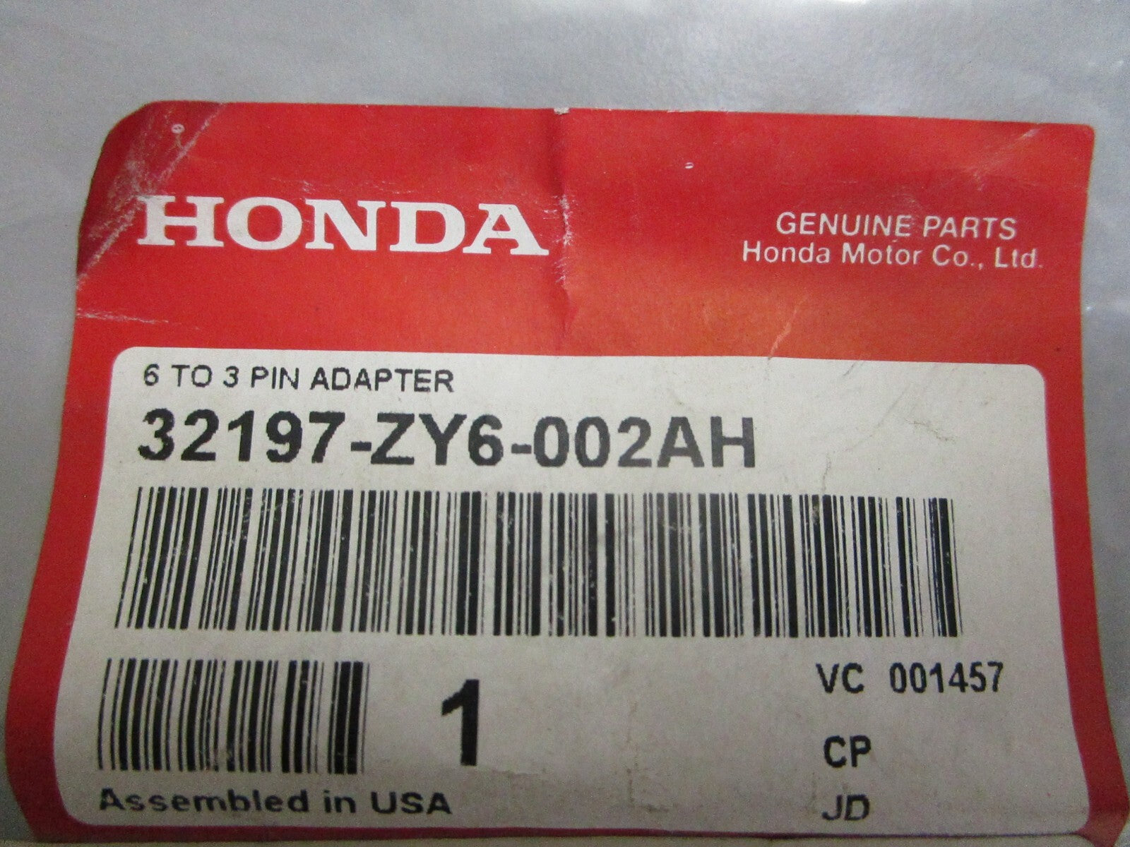 *NEW OEM* 0810 Honda 6 to 3 Pin Adapter 32197-ZY6-002AH