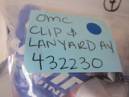 *NEW OEM* 0720 OMC Johnson Evinrude Clip & Lanyard Assembly 432230 0432230