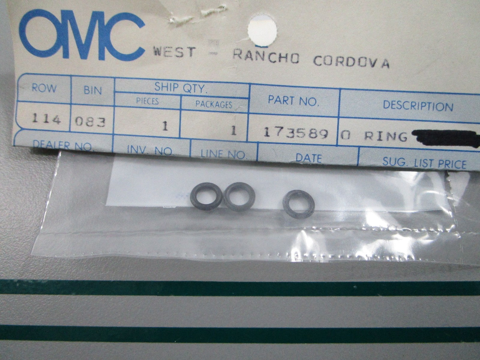 NEW OEM (LOT OF 3) 173589 0173589 OMC Johnson Evinrude O-Ring 0810