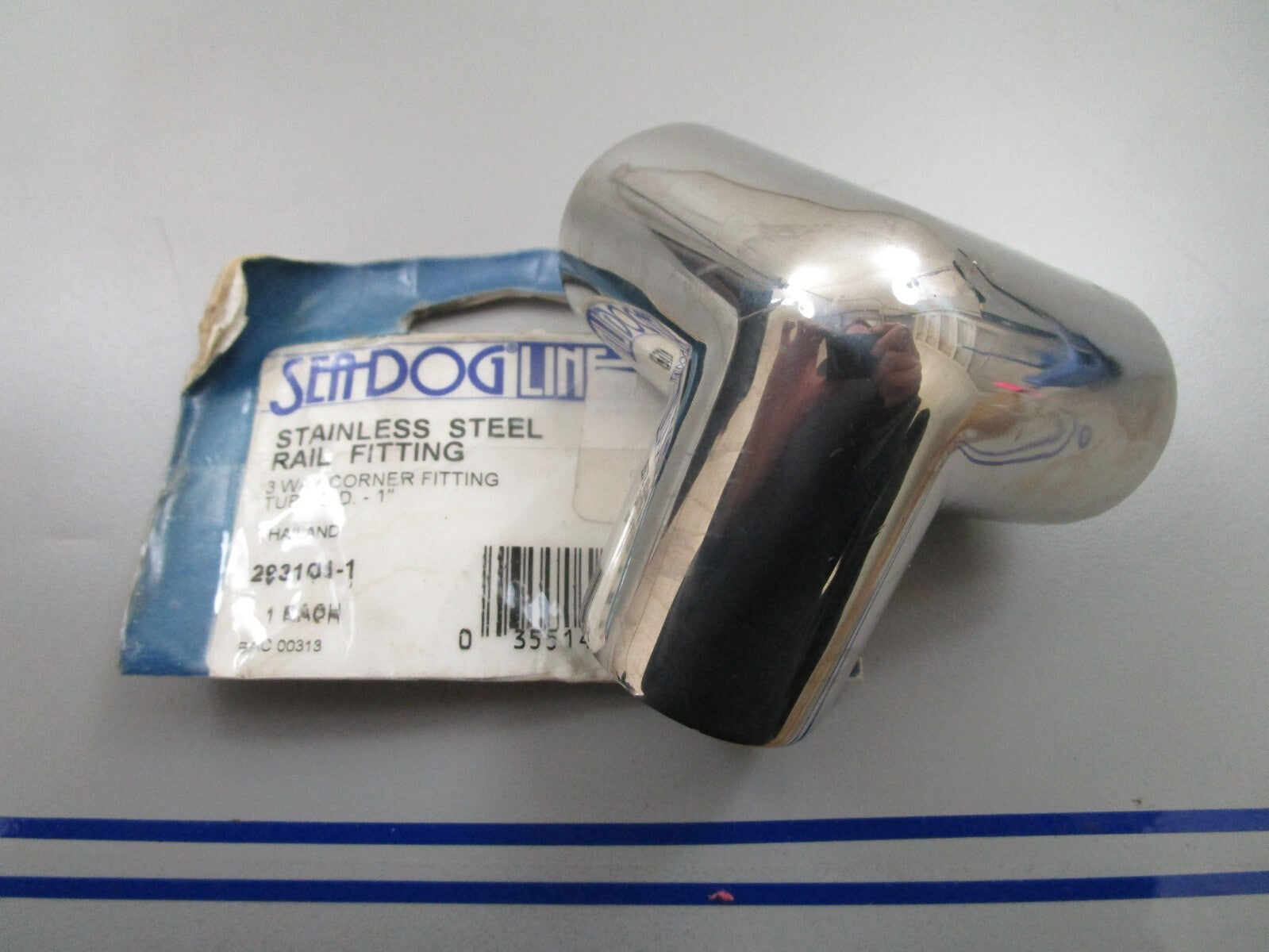 *NEW OEM* 0770 Sea Dog Line Stainless Steel Tail Fitting 3-Way Corner Tube 1 in