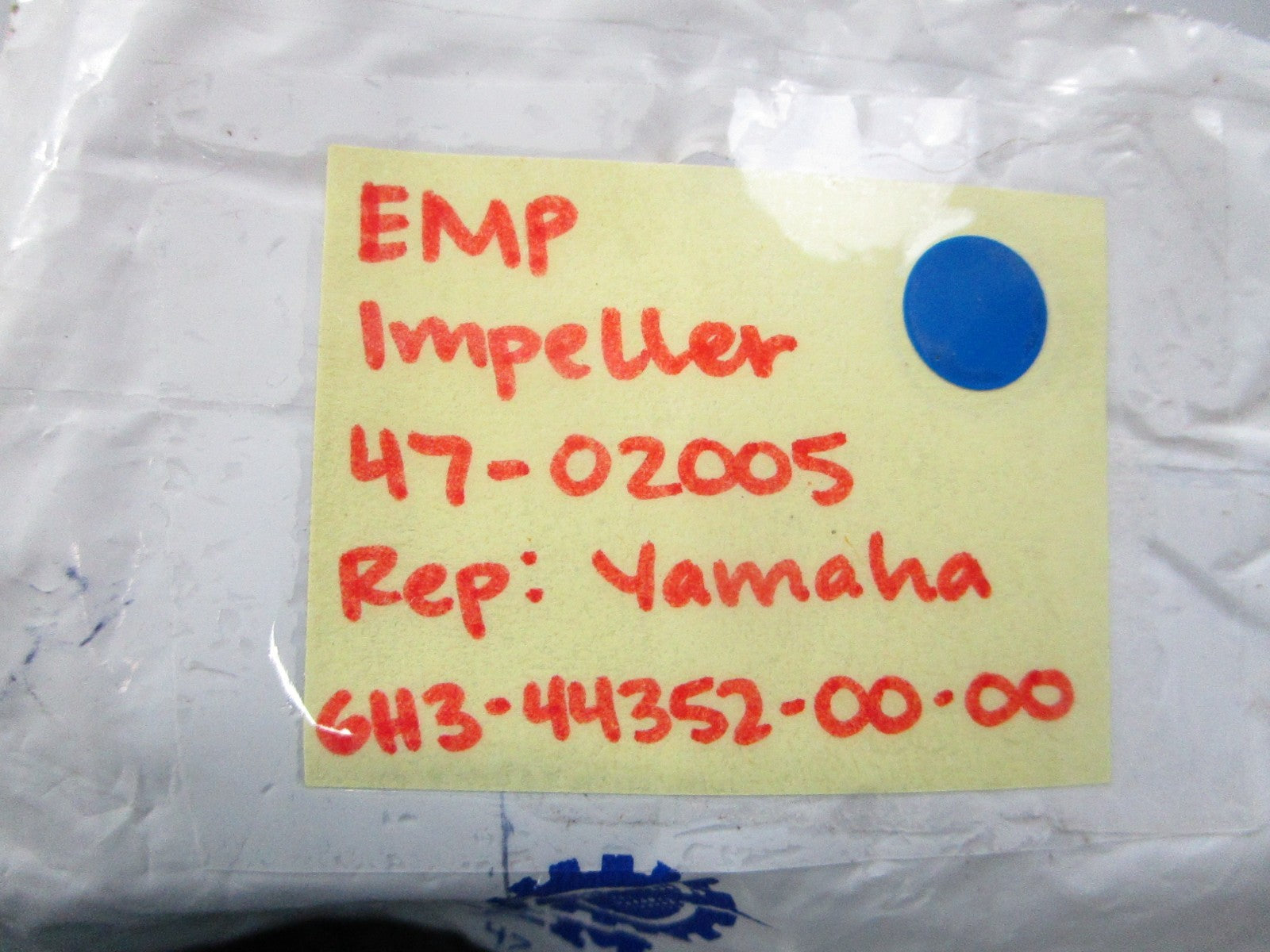 NEW 47-02005 Replaces: Yamaha 6H3-44352-00-00 EMP Impeller 0810