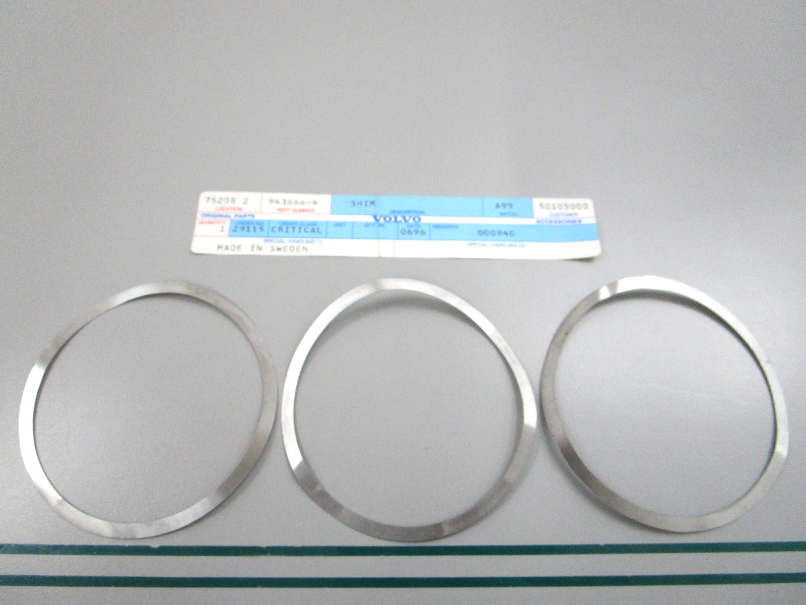 NEW OEM (LOT OF 3) 943866-4 Volvo Penta Shim 0810