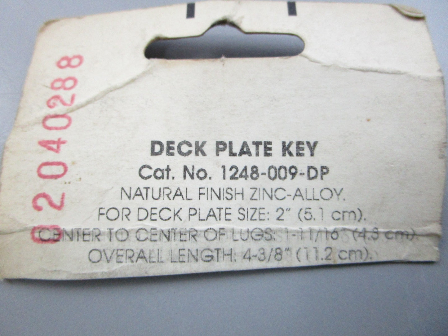NEW 1248-009-DP Perko Deck Plate Key 0810