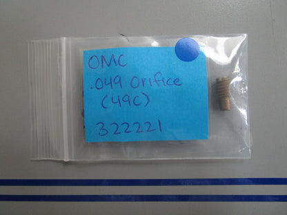 *NEW OEM* (LOT OF 3) 0770 OMC Johnson Evinrude .049 Orifice (49c) 322221 0322221