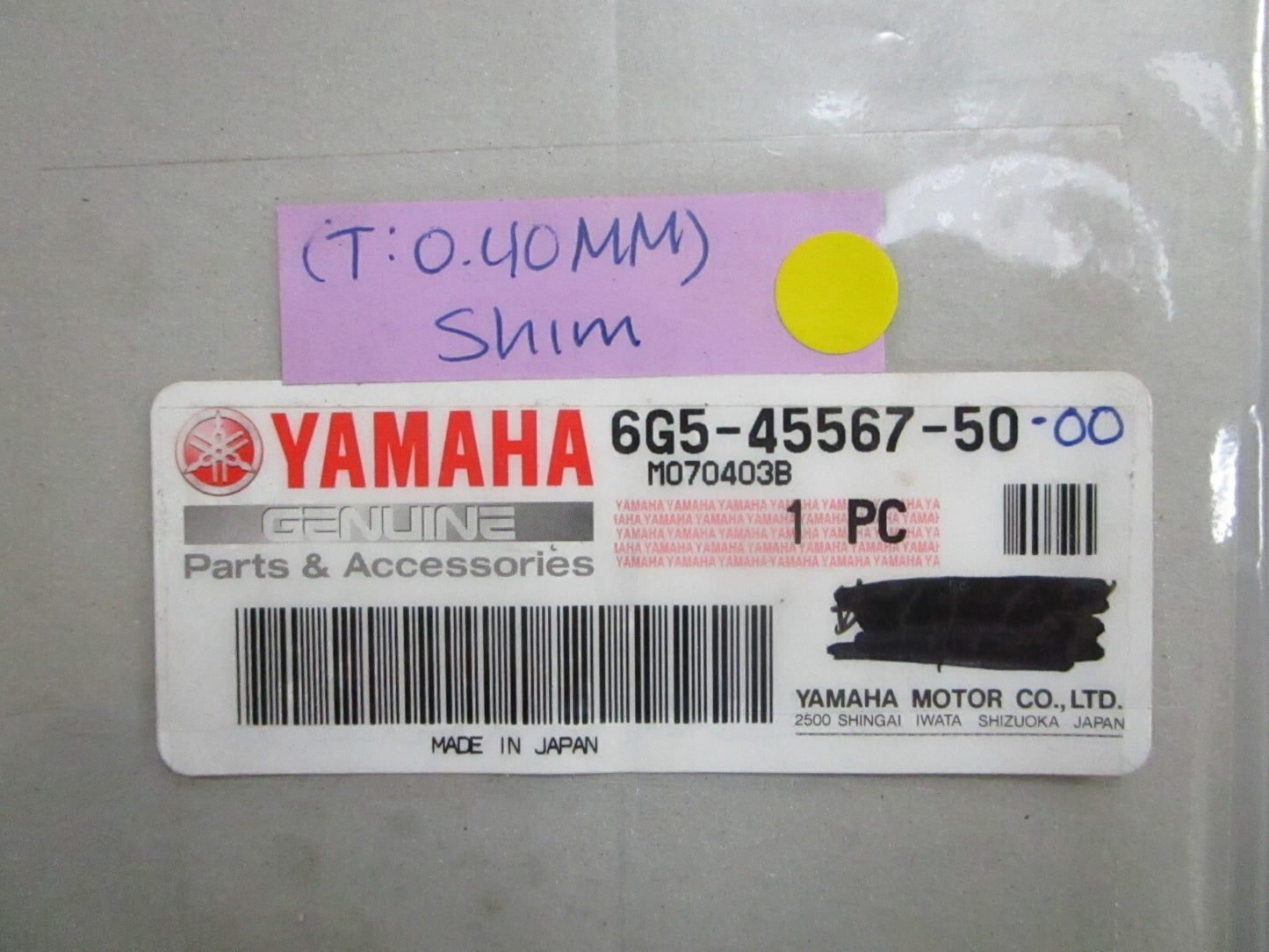 *NEW OEM* 0810 Yamaha (T:0.40MM) Shim 6G5-45567-50-00