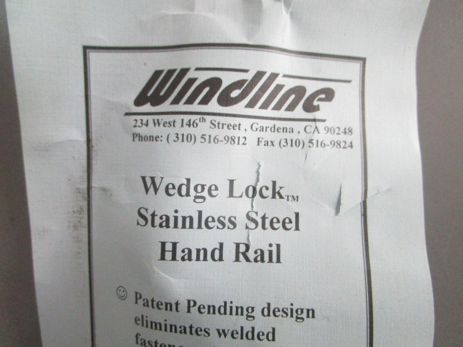 NEW OEM Windline H-100A H100A Wedge Lock Stainless Steel Hand Rail 0820