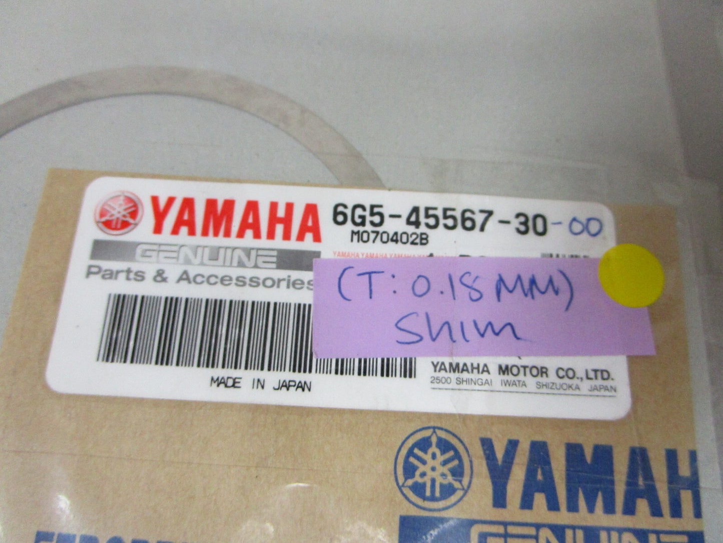 *NEW OEM* 0810 Yamaha (T:0.18MM) Shim 6G5-45567-30-00