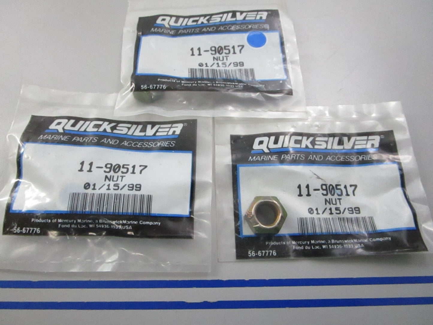 NEW OEM (LOT OF 3) 11-90517 Mercury Quicksilver Nut 0810