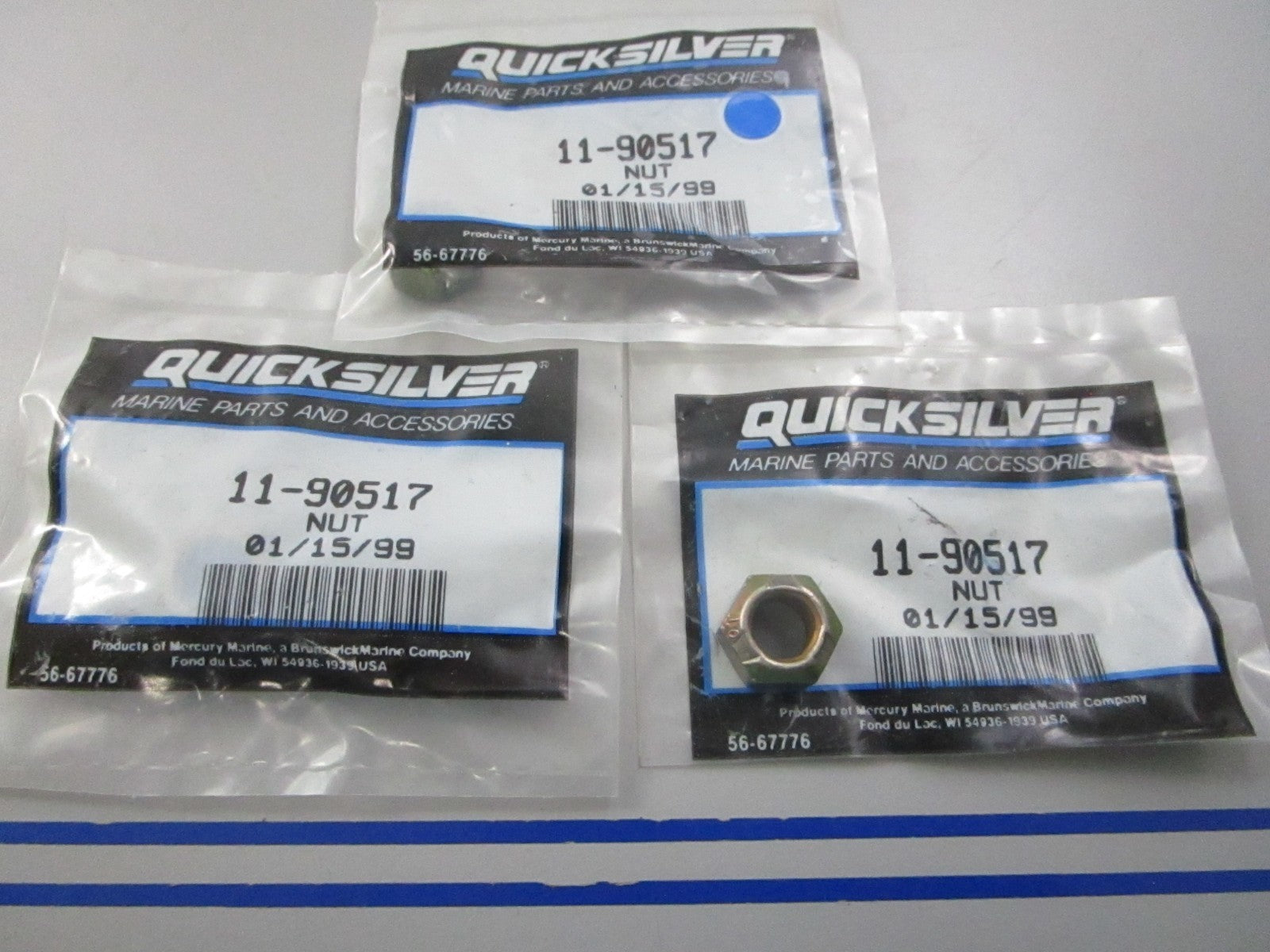 NEW OEM (LOT OF 3) 11-90517 Mercury Quicksilver Nut 0810