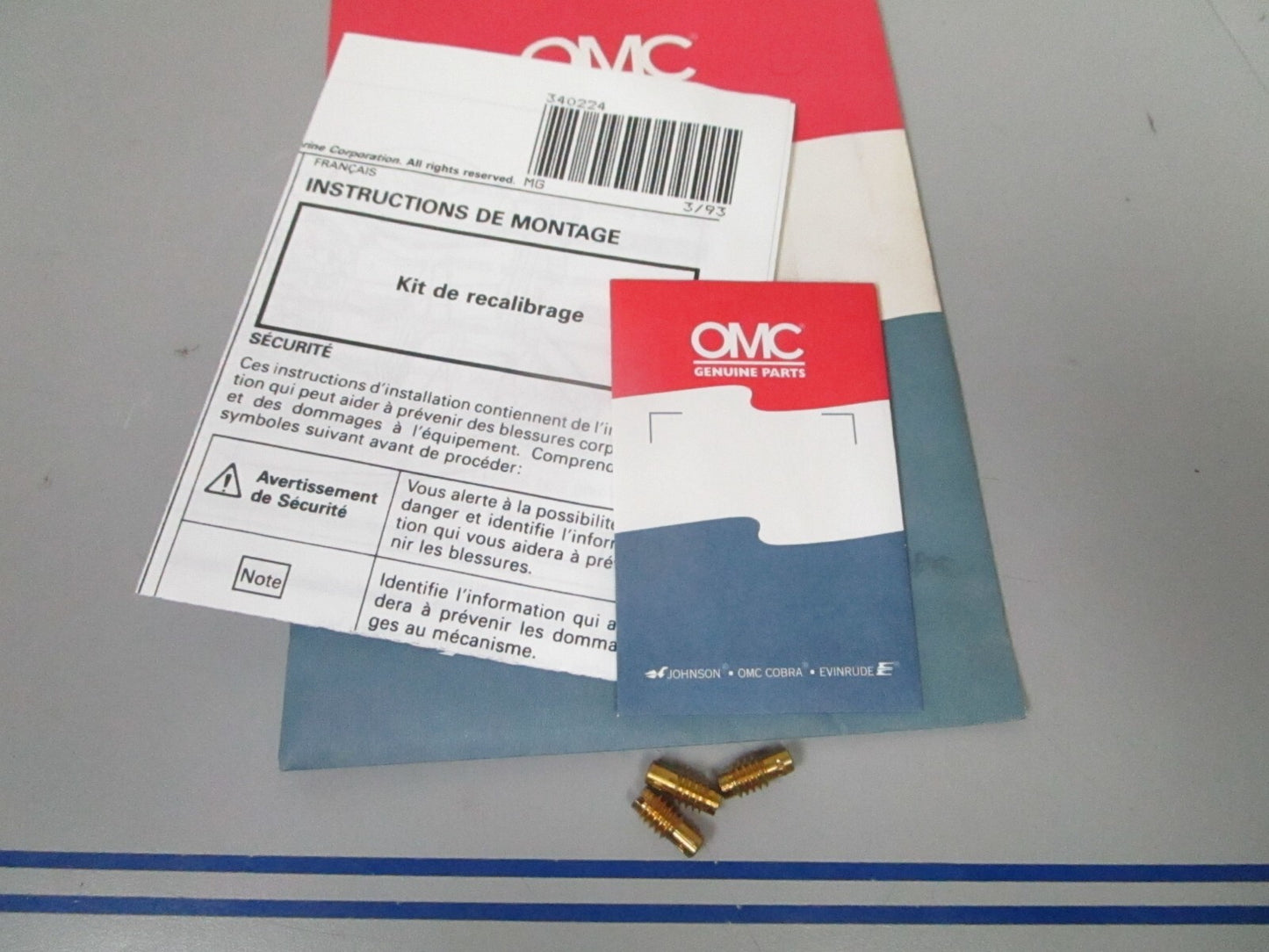 *NEW OEM* 0720 OMC Johnson Evinrude 60 hp Orifice Kit 436678 0436678