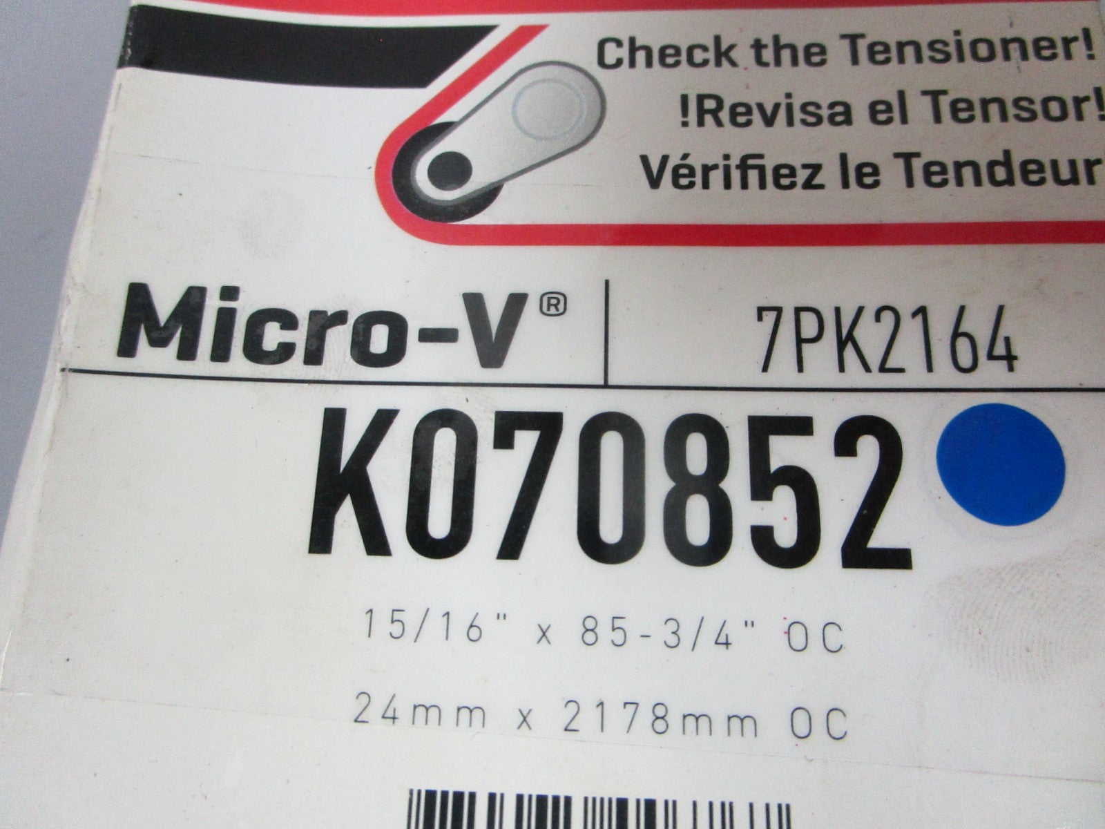 NEW K070852 Gates Micro-V 15/16" x 85 ¾" Serpentine Belt 0720