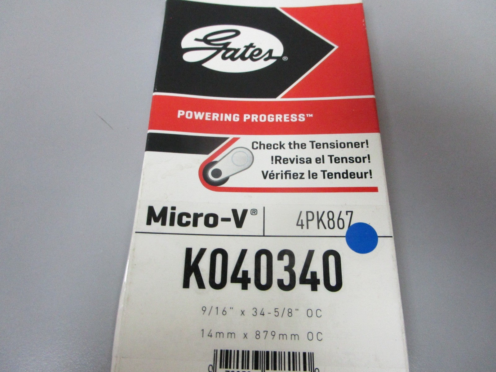 NEW K040340 Gates Micro-V 9/16" x 34 ⅝" Serpentine Belt 0720
