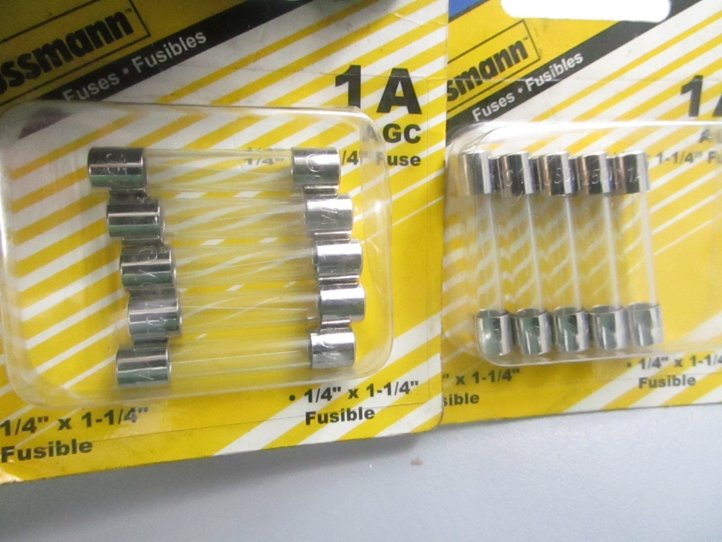 NEW (LOT OF 10) BP/AGC-1-RP Bussmann 1/4" x 1 1/4" 1A Fuse 0810