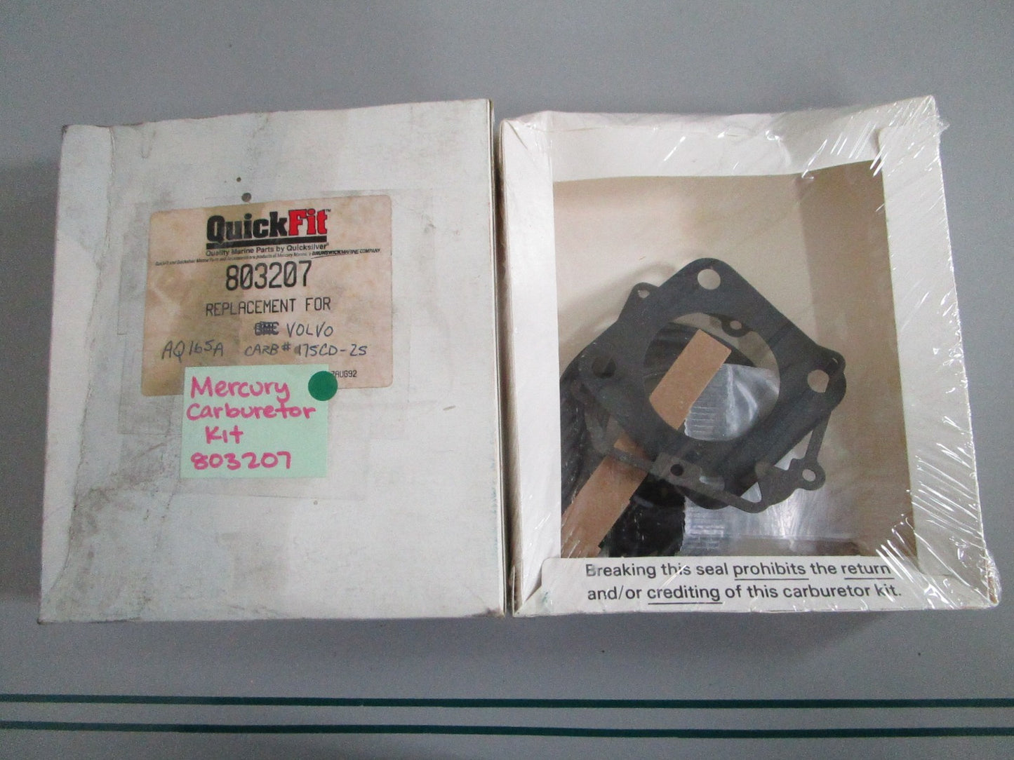 NEW 803207 Mercury QuickFit Carburetor Kit 0820
